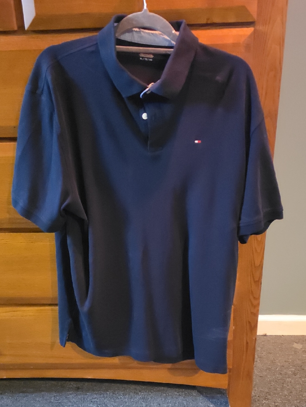 Tommy Hilfiger Classic Navy Polo with Small Flag Emblem